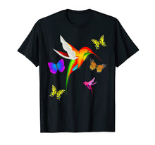 Ladda upp bild till gallerivisning, Funny shirts V-neck Tank top Hoodie sweatshirt usa uk au ca gifts for Unique Colorful Hummingbird With Butterflies T-Shirt 2240968

