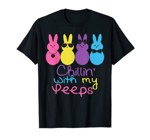 Funny shirts V-neck Tank top Hoodie sweatshirt usa uk au ca gifts for Chillin' With My Peeps Easter Bunny T-Shirt Funny Gifts 2862237