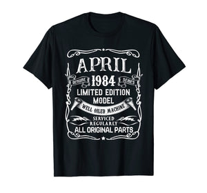 Funny shirts V-neck Tank top Hoodie sweatshirt usa uk au ca gifts for Classic Vintage April 1984 T-Shirt 1984 Birthday Gifts 2232918