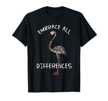 Ladda upp bild till gallerivisning, Funny shirts V-neck Tank top Hoodie sweatshirt usa uk au ca gifts for Embrace Differences Puzzle Flamingo Autism Awareness Tshirt 1265712
