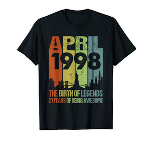 Funny shirts V-neck Tank top Hoodie sweatshirt usa uk au ca gifts for April 1998 TShirt 21th Birthday Gifts 21 Year Old Shirt 1804041