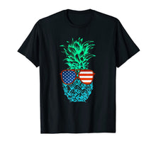 Ladda upp bild till gallerivisning, Men's Women's T Shirt Blue-green Pineapple Flag Sunglasses 681966
