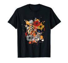 Ladda upp bild till gallerivisning, Tiger and Skull flower Floral Flowers shirt Cute Gift Idea T-Shirt 114115
