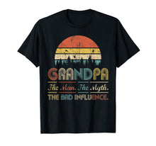 Ladda upp bild till gallerivisning, Mens Grandpa The Man The Myth The Bad Influence T-Shirt Vintage 485450
