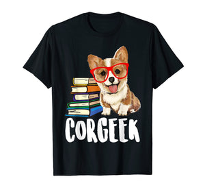 Funny shirts V-neck Tank top Hoodie sweatshirt usa uk au ca gifts for Corgeek Reading Book Tshirt Funny Corgi Dog Lover Gifts 1069697