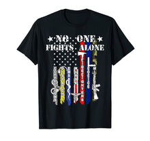 Ladda upp bild till gallerivisning, Funny shirts V-neck Tank top Hoodie sweatshirt usa uk au ca gifts for No One Fights Alone TShirt USA Flag Veterans Army Police EMS 269135

