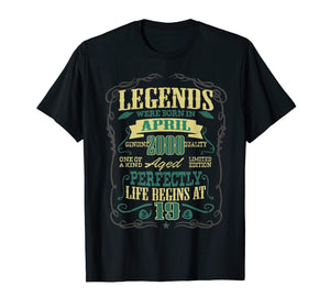 Funny shirts V-neck Tank top Hoodie sweatshirt usa uk au ca gifts for 19th Birthday Gifts The Man Myth Legend April 2000 T-Shirt 1983324