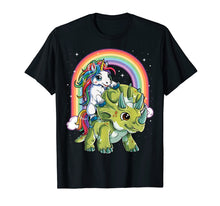 Ladda upp bild till gallerivisning, Funny shirts V-neck Tank top Hoodie sweatshirt usa uk au ca gifts for Unicorn Riding Dinosaur T shirt Triceratops Party Rainbow 768495
