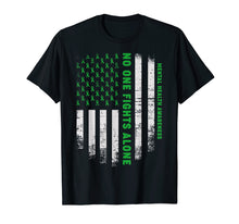 Ladda upp bild till gallerivisning, Funny shirts V-neck Tank top Hoodie sweatshirt usa uk au ca gifts for No One Fights Alone USA Flag Mental Health Awareness shirts 188082
