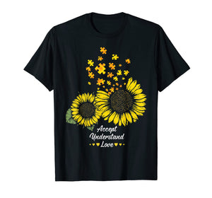 Funny shirts V-neck Tank top Hoodie sweatshirt usa uk au ca gifts for Autism Mom Dad Shirt Gifts Sunflower Autism Puzzle Piece 4416137