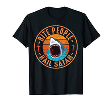 Ladda upp bild till gallerivisning, Funny shirts V-neck Tank top Hoodie sweatshirt usa uk au ca gifts for Retro Vintage Bite People Hail Satan Angry Shark Tshirt Gift 2357146
