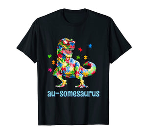 Funny shirts V-neck Tank top Hoodie sweatshirt usa uk au ca gifts for Dinosaur Autism Awareness T-Rex Shirt Gifts Au-some Puzzle 1088304