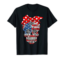 Ladda upp bild till gallerivisning, Sugar Skull American Flag Red Bow 4th Of July Independence 163296
