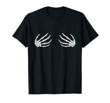 Ladda upp bild till gallerivisning, Halloween Womens Boob Skeleton Hand Shirt 105865
