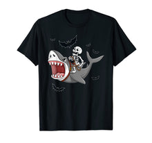Ladda upp bild till gallerivisning, Skeleton Riding Shark Funny Halloween Boys Girls Kids T-Shirt 76987
