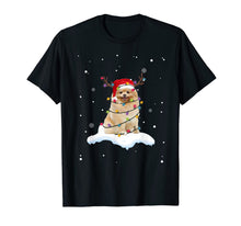 Ladda upp bild till gallerivisning, Pomeranian With Santa Hat Christmas Lights Reindeer Gift T-Shirt-2044121
