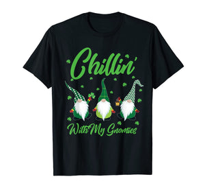 Chillin With My Gnomies Plaid St Patricks Day Gifts T-Shirt-5896071