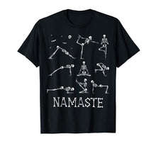 Ladda upp bild till gallerivisning, Funny Namaste Skeleton Yoga Skull Halloween Hippie Peace T-Shirt 297645
