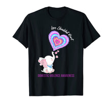Ladda upp bild till gallerivisning, Domestic Violence Awareness Gifts Love Shouldn&#39;t Hurt Ribbon T-Shirt 1153295
