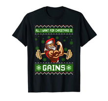 Ladda upp bild till gallerivisning, Funny shirts V-neck Tank top Hoodie sweatshirt usa uk au ca gifts for All I Want For Christmas Is Gains Gym Workout Ugly Xmas T-Shirt 1107549
