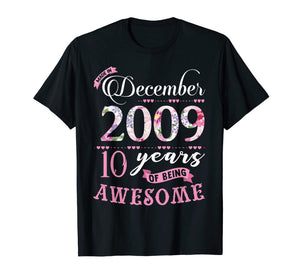 Birthday Gifts Floral Tee for Girls Born in December 2009 T-Shirt 1469641