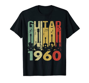 Distressed Vintage Guitar 1960 60th Birthday Gifts Guitarist T-Shirt-5350111