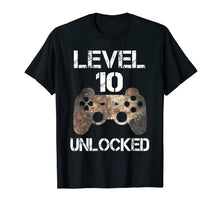 Ladda upp bild till gallerivisning, Level 10 Unlocked Boys 10th Birthday 10 Year Old Gamer Gift  T-Shirt 462617
