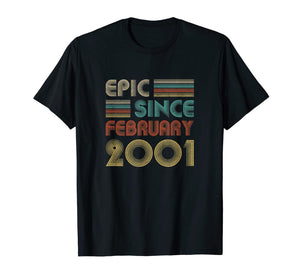Epic Since February 2001 Vintage 19th Birthday Gifts T-Shirt-2766117