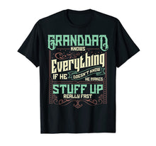 Ladda upp bild till gallerivisning, Mens Granddad Knows Everything Funny Granddad Christmas Gifts T-Shirt-1654539
