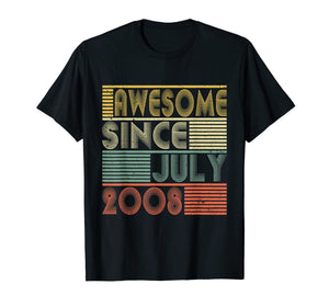 Awesome Since July 2008 Shirt 11th Birthday Gifts 11 Yrs Old 119970