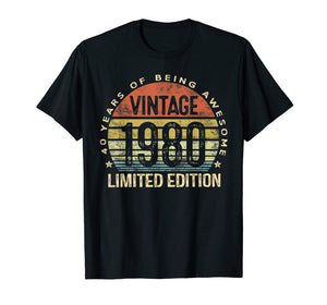 40 Year Old Gifts Vintage 1980 Limited Edition 40th Birthday T-Shirt-210554