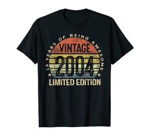 16 Year Old Gifts Vintage 2004 Limited Edition 16th Birthday T-Shirt-85738
