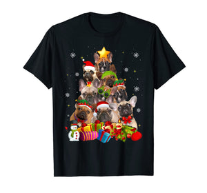 Funny French Bulldog Christmas Tree Gifts Xmas T-Shirt 605883
