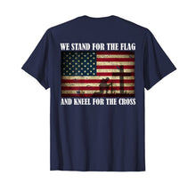 Ladda upp bild till gallerivisning, We Stand For The Flag And Kneel For The Cross Back T Shirt 90202
