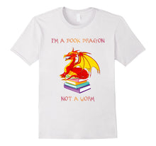 Ladda upp bild till gallerivisning, I'm a Book Dragon Not a Worm T-shirt Nerd Geek Books Tee 1152576

