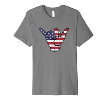 Ladda upp bild till gallerivisning, Shaka Hang Loose American Flag Premium T-Shirt 788613
