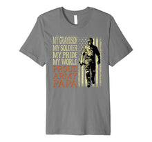 Ladda upp bild till gallerivisning, Mens My Grandson My Soldier Hero Military Proud Army Papa Gift Premium T-Shirt 560814
