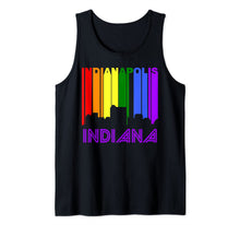 Ladda upp bild till gallerivisning, Indianapolis Indiana LGBTQ Gay Pride Rainbow Skyline Tank Top 240945
