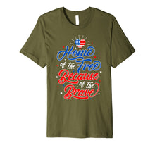 Ladda upp bild till gallerivisning, Home Free Because Brave Family American Flag Premium T-Shirt 1140213
