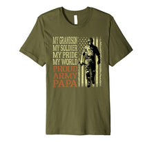 Ladda upp bild till gallerivisning, Mens My Grandson My Soldier Hero Military Proud Army Papa Gift Premium T-Shirt 560814
