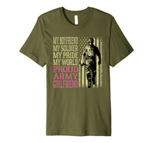 Ladda upp bild till gallerivisning, My Boyfriend My Soldier Hero Proud Army Girlfriend Lover Premium T-Shirt 892072
