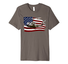 Ladda upp bild till gallerivisning, UH-1 Huey Helicopter T shirt American Flag usa Pilot T-Shirt 530647
