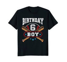 Ladda upp bild till gallerivisning, Kids 6 Years Old Boy 6th Birthday T-Shirt Baseball Gift 1160774
