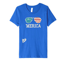 Ladda upp bild till gallerivisning, Womens 4th of July Pregnancy T Shirt 'Merica Sunglasses Gift 263259
