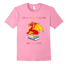 Ladda upp bild till gallerivisning, I'm a Book Dragon Not a Worm T-shirt Nerd Geek Books Tee 1152576
