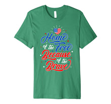 Ladda upp bild till gallerivisning, Home Free Because Brave Family American Flag Premium T-Shirt 1140213
