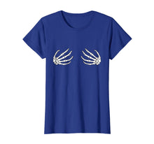 Ladda upp bild till gallerivisning, Halloween Womens Boob Skeleton Hand Shirt 105865
