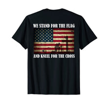 Ladda upp bild till gallerivisning, We Stand For The Flag And Kneel For The Cross Back T Shirt 90202
