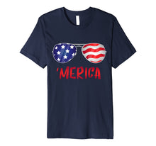 Ladda upp bild till gallerivisning, Merica USA Flag 4th of July Sunglasses Outfit Women Men Gift Premium T-Shirt 1455412
