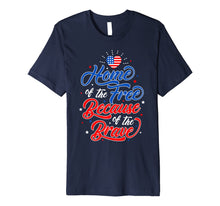 Ladda upp bild till gallerivisning, Home Free Because Brave Family American Flag Premium T-Shirt 1140213
